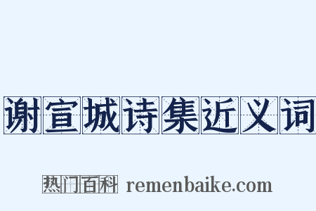 谢宣城诗集近义词是什么意思的图片
